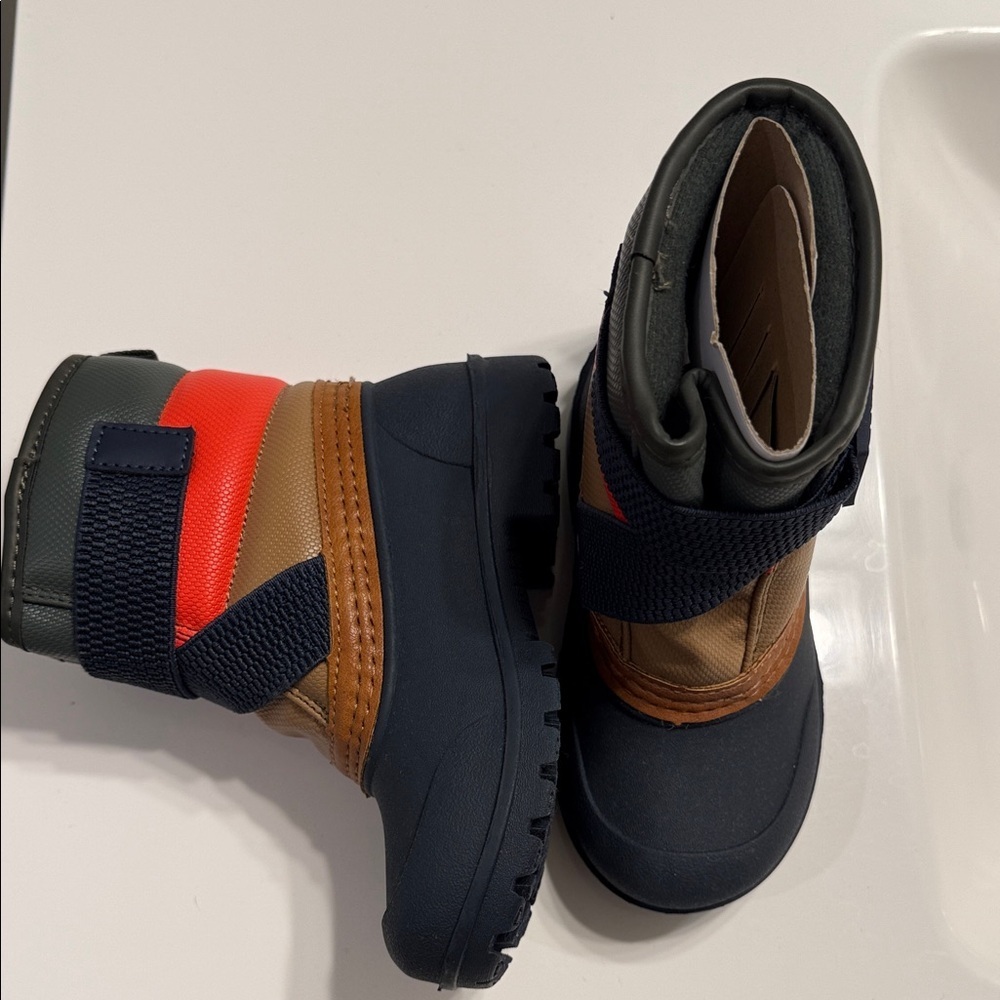 Carter's Kids Colorblock Strap Snow Boots - Olive, Red, Tan - Picture 4 of 8